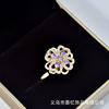 Purple ring, fashionable zirconium, four-leaf clover, light luxury style, micro incrustation, wholesale