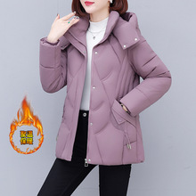 棉服女士中长款2025冬季新款中年妈妈洋气大码加厚棉袄保暖棉衣