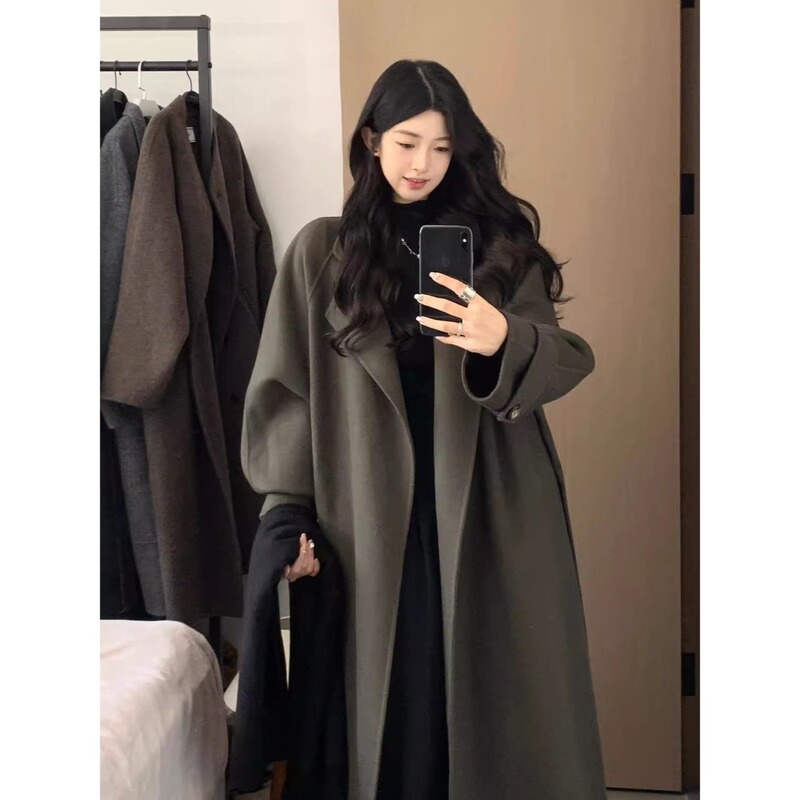 Women's Woolen Coat, New Autumn and Winter Korean Style, High-End and Super Stylish, Hepburn-Style Elegant Thick Woolen Coat for Women