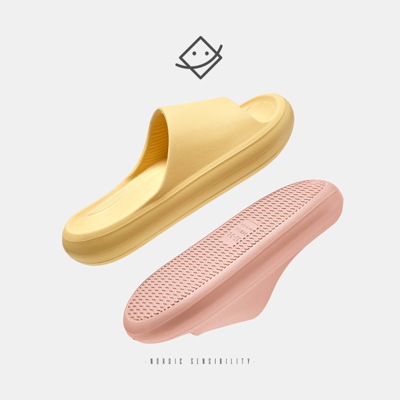 2025 Spring and Summer Banana Boat Waterproof Anti-Slip Eva Quick-Drying Rubber Plastic Bathroom Slippers Couple Home Slippers