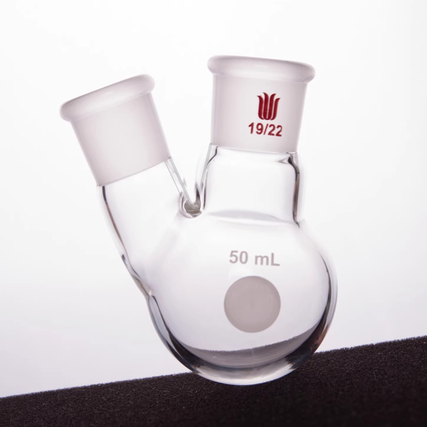 F419950 厚壁斜两口瓶 容量(mL)50 主口19/22 侧口19/22