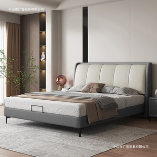 Fabric Bed Modern Simple Double Bed Small Apartment Japanese Style 1.5m Bed 2.2m Large Bed Technology Fabric Internet Celebrity Wedding Bed