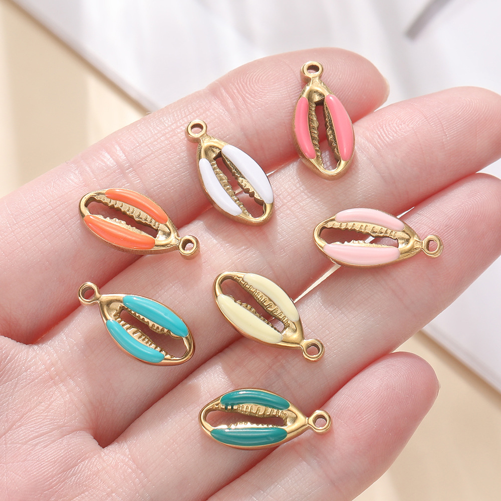 Hole 1~1.9mm Hole Size 5 PCS/Package 8 * 17mm Hole 1~1.9mm 304 Stainless Steel Shell Pendant