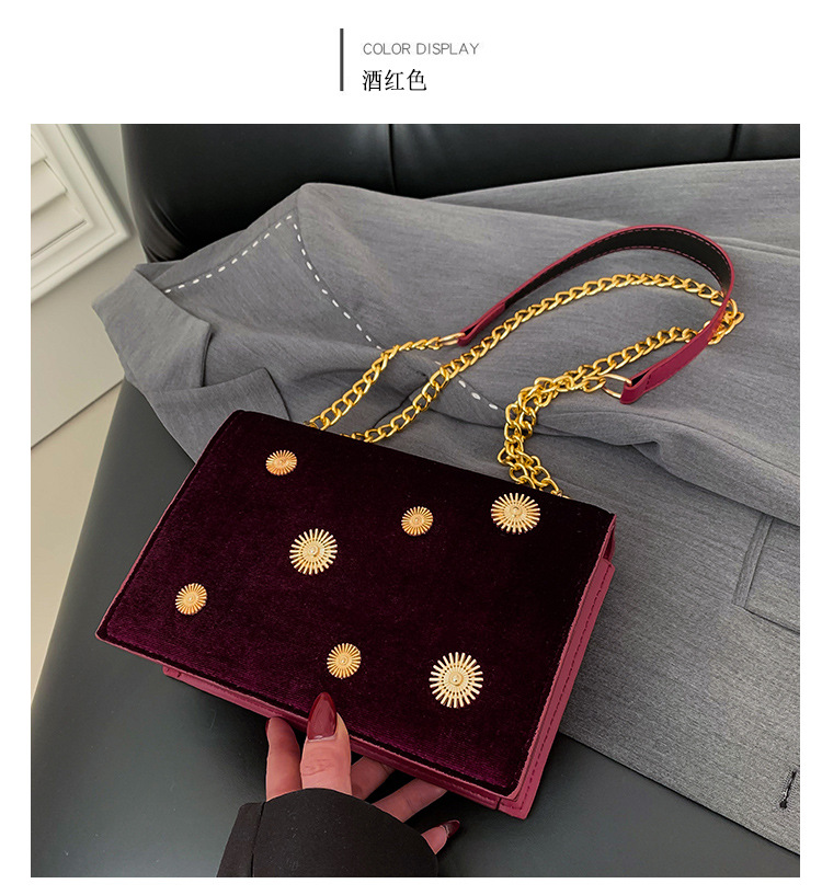 Cross-border fashionable velvet small square bag for women, simple and fashionable single-shoulder bag, new autumn and winter crossbody chain bag undefined