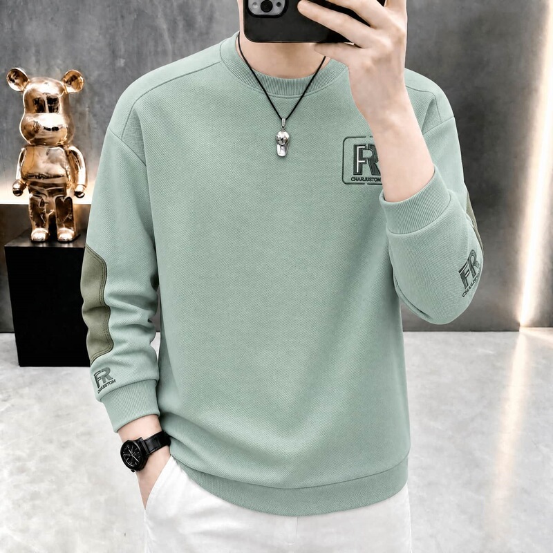 Spring and autumn long-sleeve sweatshirt for men, 2026 new trendy brand versatile T-shirt, youth autumn base layer shirt