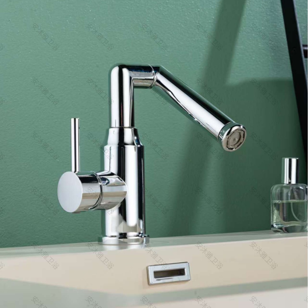 Grifo Giratorio de Brazo Robótico para Lavabo de ABS para Agua Fría y Caliente para Baño