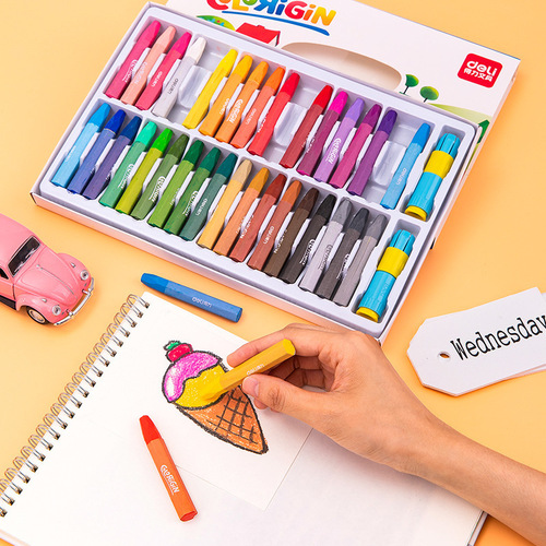 Deli oil pastels 12 colors 18 colors 24 colors 36 colors children's painting oil pastels art crayon brushes do not dirty your hands