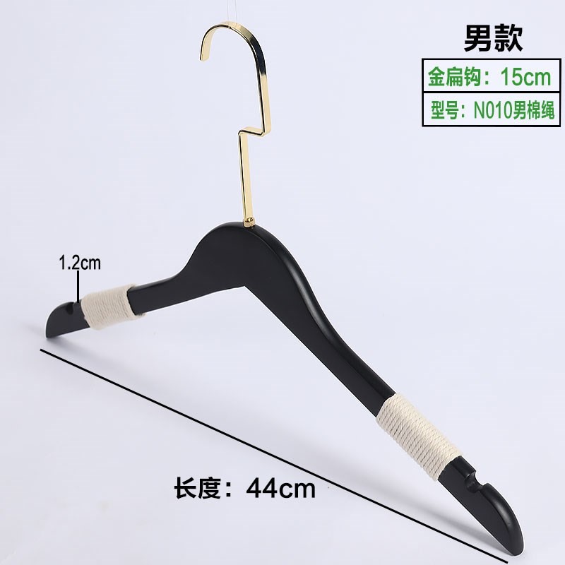 남성용 1.2 둥근 머리 끈 - 15cm 골드 플랫 후크