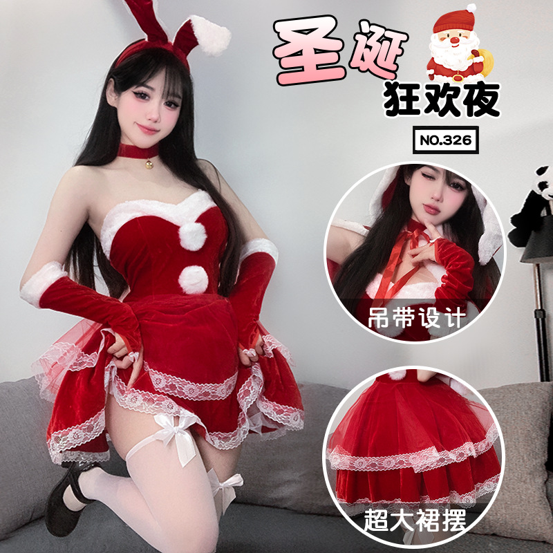 大码200斤穿情趣内衣圣诞节服装角色扮演兔女郎圣诞新年