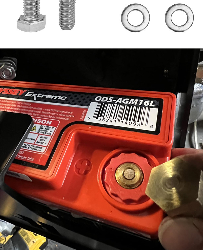Cross-border supply of car battery terminals made of brass with 8MM internal thread and external thread for positive and negative connection, suitable for modification and matching