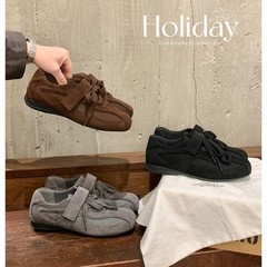 【グレープママと同じスタイル】釜山ブロガー～レトロな紐とマジックテープ付きのフラットカジュアルシューズ、女性用バレエシューズ