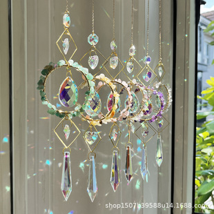 Cross-border Hot Sale suncatcher Suncatcher Light and Shadow Wind Bell Pendant Natural Gravel Crystal Suncatcher