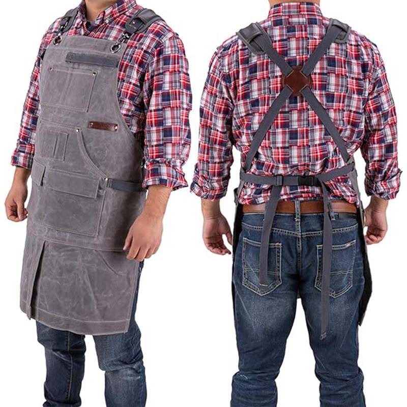 Transfronterizo amazónica cera de lona delantal jardinería carpintero reparación de automóviles pesados ropa de trabajo de carpintería delantal fábrica al por mayor