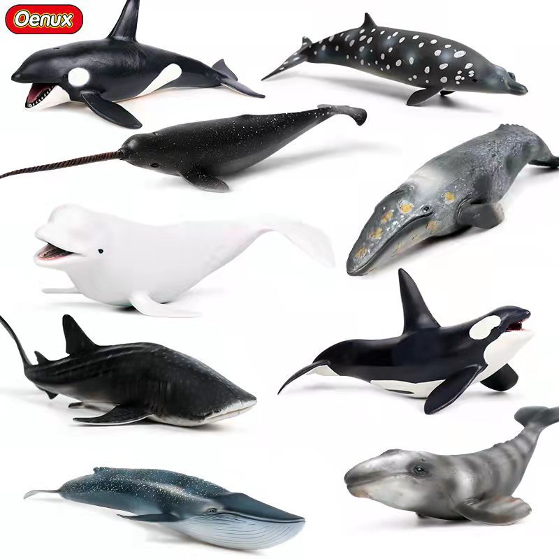 Cross-border children's toy simulation cognitive solid whale shark sweet whale blue whale marine animal model ornaments Cross-border children's toy simulation cognitive solid whale shark sweet whale blue whale marine animal model ornaments