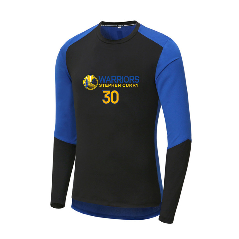 Spring and autumn NBA Sports Basketball training suit mesh quick drying Lakers Warriors long sleeve T-shirt male