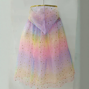 Princess Aisha Cape Girls' Rainbow Pink Out of Sunscreen Thin Shawl Baby Performance Birthday Dress Up Cape