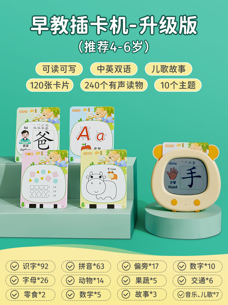 Teaching cards for children, writable drawing & early writing set, age 2+, basic or upgraded