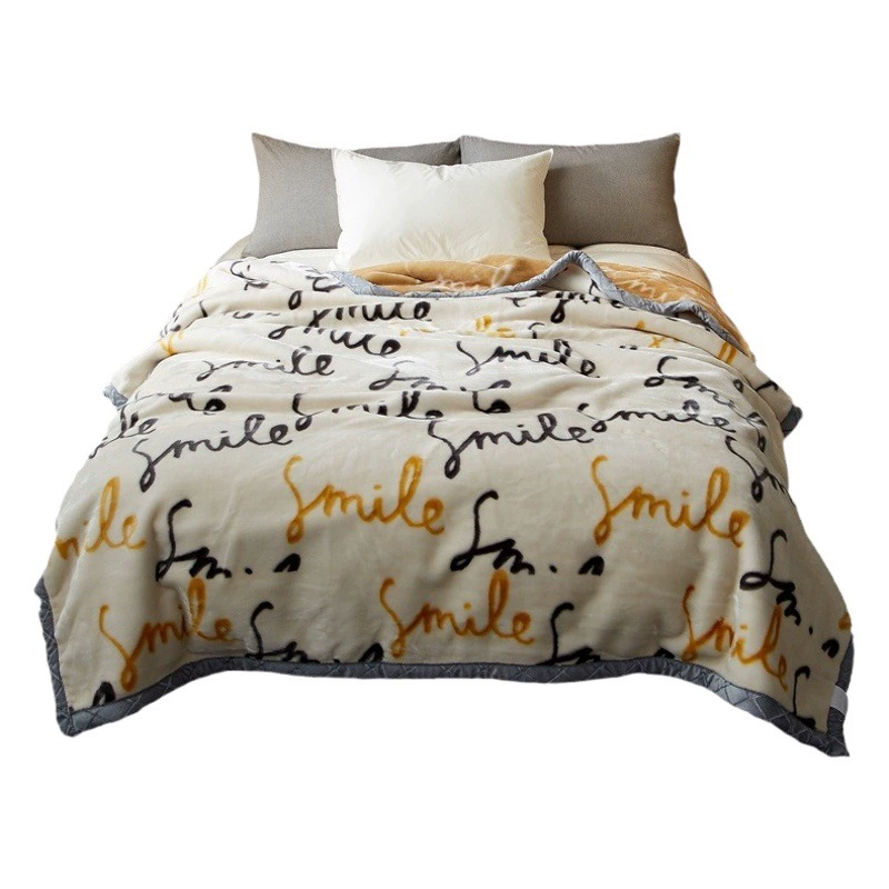 Настраиваемый зимний утолщенный плед из рашеля, одеяло для сна, двусторонний коралловый флис класса А, одеяло-плед для одноместного дивана