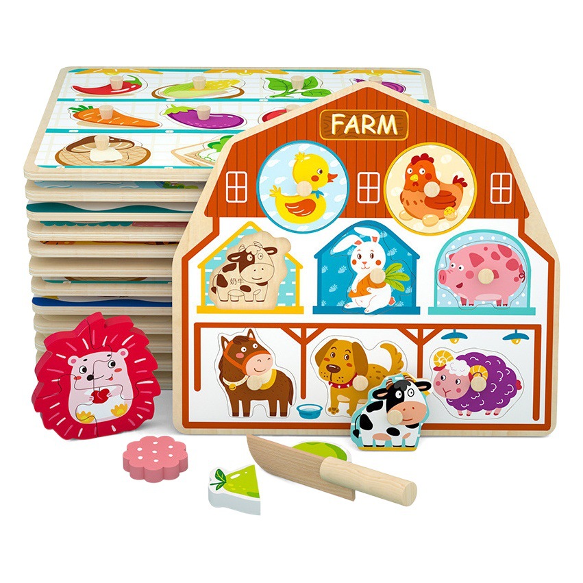 Bebé mano agarre tablero rompecabezas bloques de construcción niños 1 año de edad 2 niños y niñas bebé forma Juego juguetes educación temprana