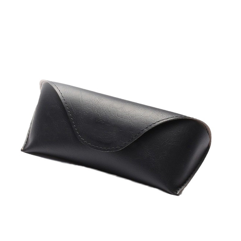 Moda simple PU caja de gafas de cuero negro de alta gama caja de almacenamiento de gafas de protección exquisita caja de gafas de viaje
