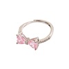 Fuchsia castle for princess, one size ring with bow, zirconium, french style, micro incrustation