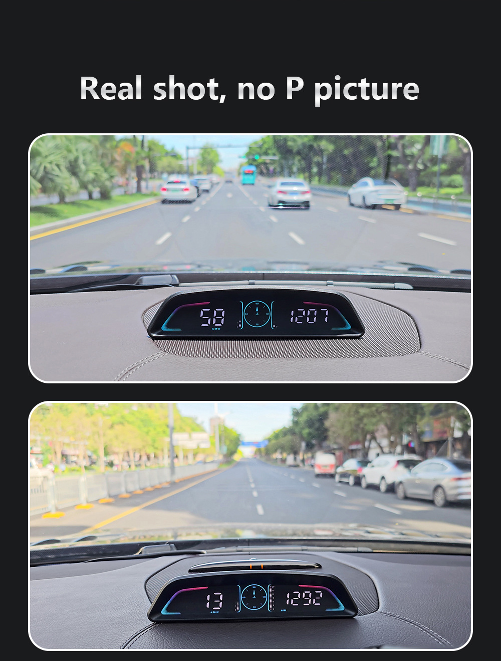 Car Head-Up Display (HUD) Vehicle Speed, Water Temperature, Fuel Consumption Display OBD High-Definition Multifunctional Car Instrument