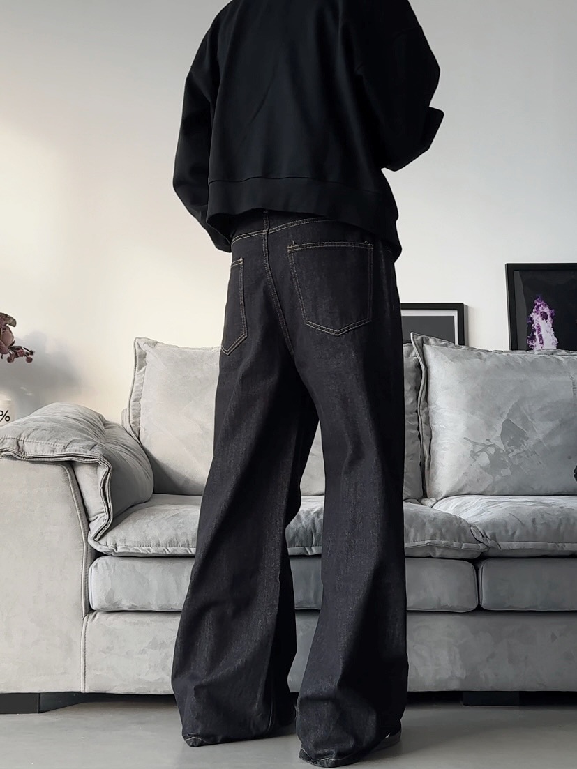 Retro Wide Leg Jeans Loose Straight Leg Casual Floor Length Pants For Men And Women_mkmklike.com