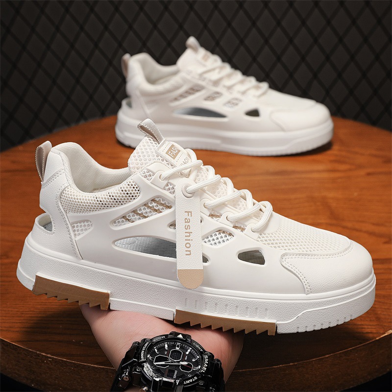 Zapatos de malla zapatos de malla deportiva de malla fina transpirable de verano para hombre zapatos de moda blancos de fondo suave de verano para hombre