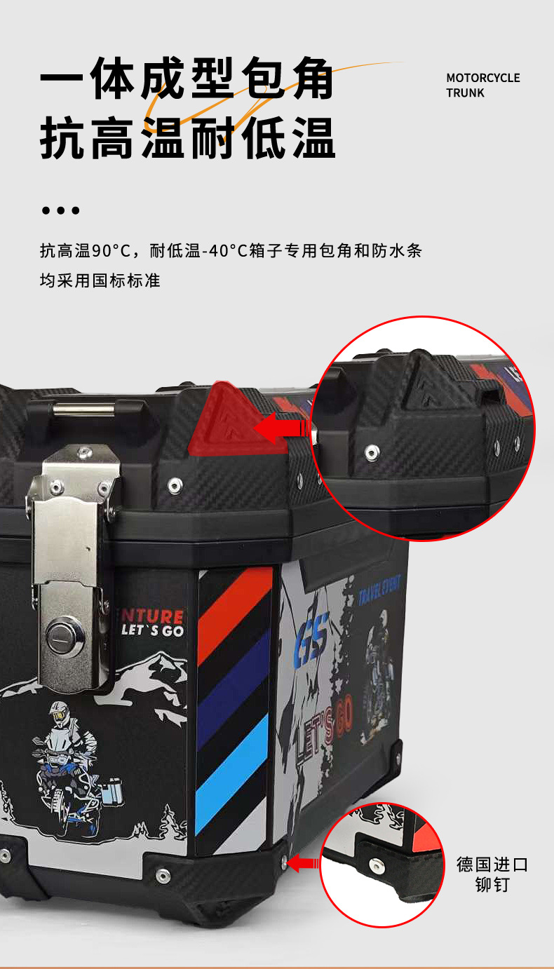 New Model of Universal Side Boxes for Electric Vehicles and Motorcycles, Large Capacity, Waterproof, Shock-Resistant, Detachable Universal Rear Side Boxes