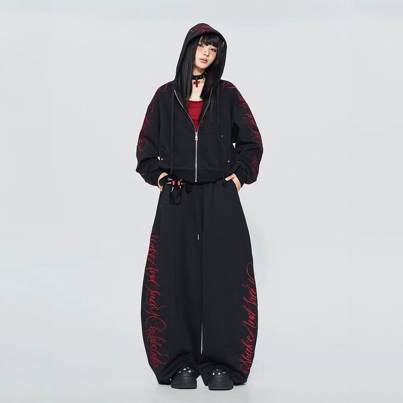 Street Dance Trendy Brand Thorn Floral Gothic Futuristic Heavy-Duty Spicy Girl Print Sweatpants National Trend Sports Pants Trendy Ins Street Dance Trendy Brand Thorn Floral Gothic Futuristic Heavy-Duty Spicy Girl Print Sweatpants National Trend Sports Pants Trendy Ins