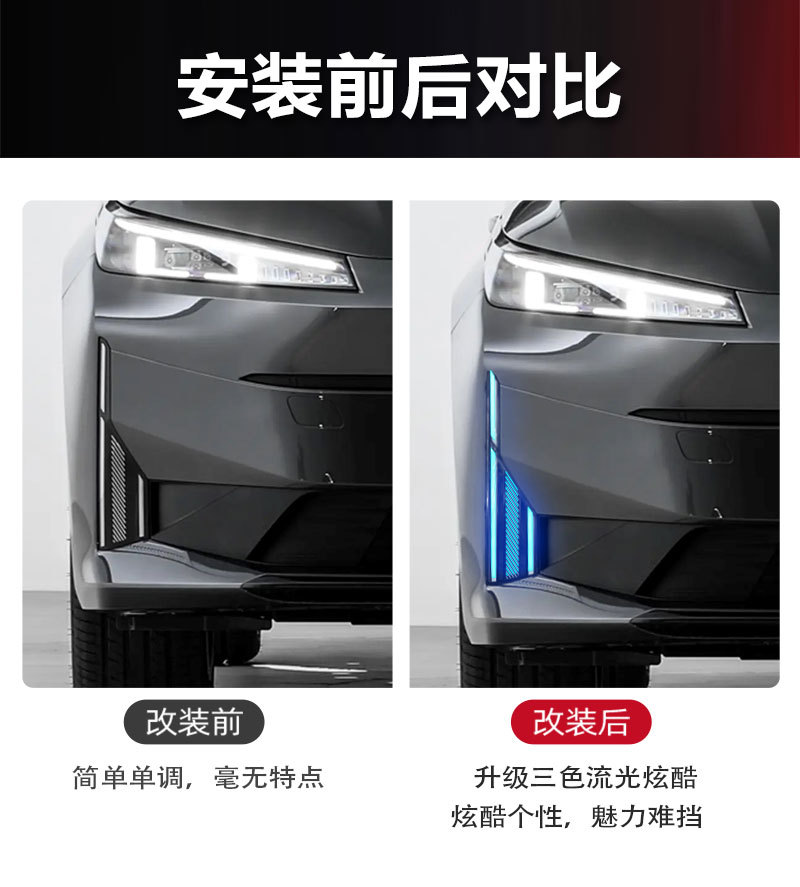Suitable for 24-25 Changan Qiyuan A05 Special Daytime Running Lights Modified Led Driving Lights Steering Front Fog Lights