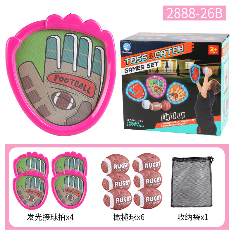 2888 - 26B / 4 luces blancos de mano rosa (6 pelotas de rugby) 803G