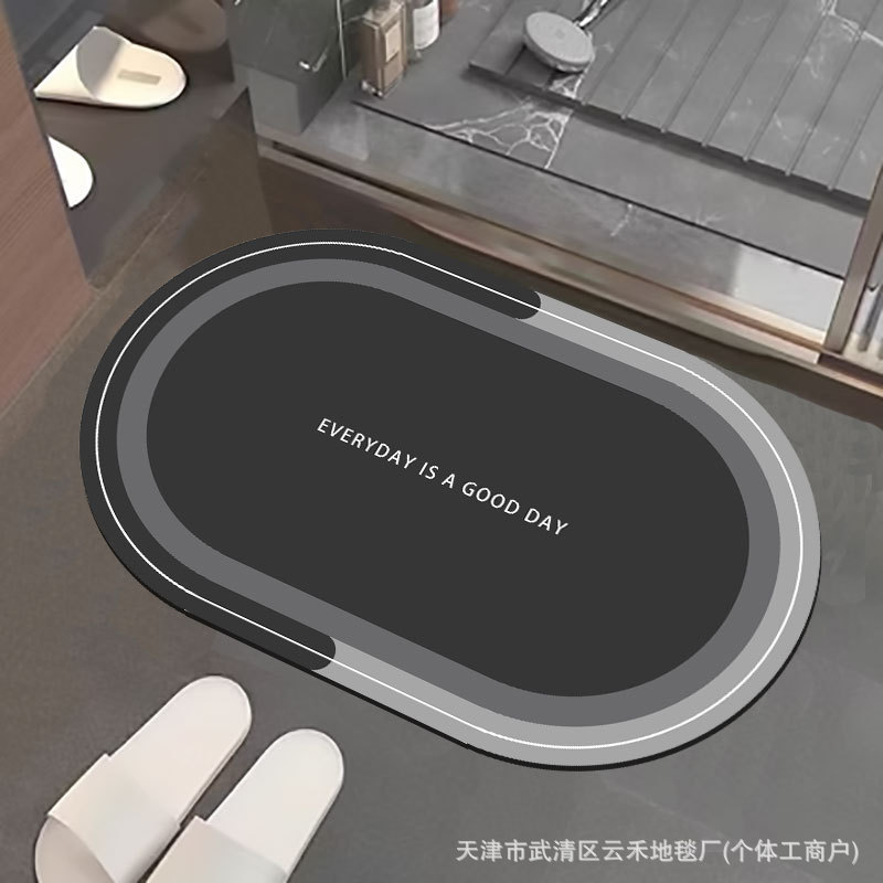 Transfronterizo simple almohadilla de suelo de baño de barro de diatomeas resistente al deslizamiento absorción de agua almohadilla de inodoro puerta de inodoro almohadilla de pie antisucia