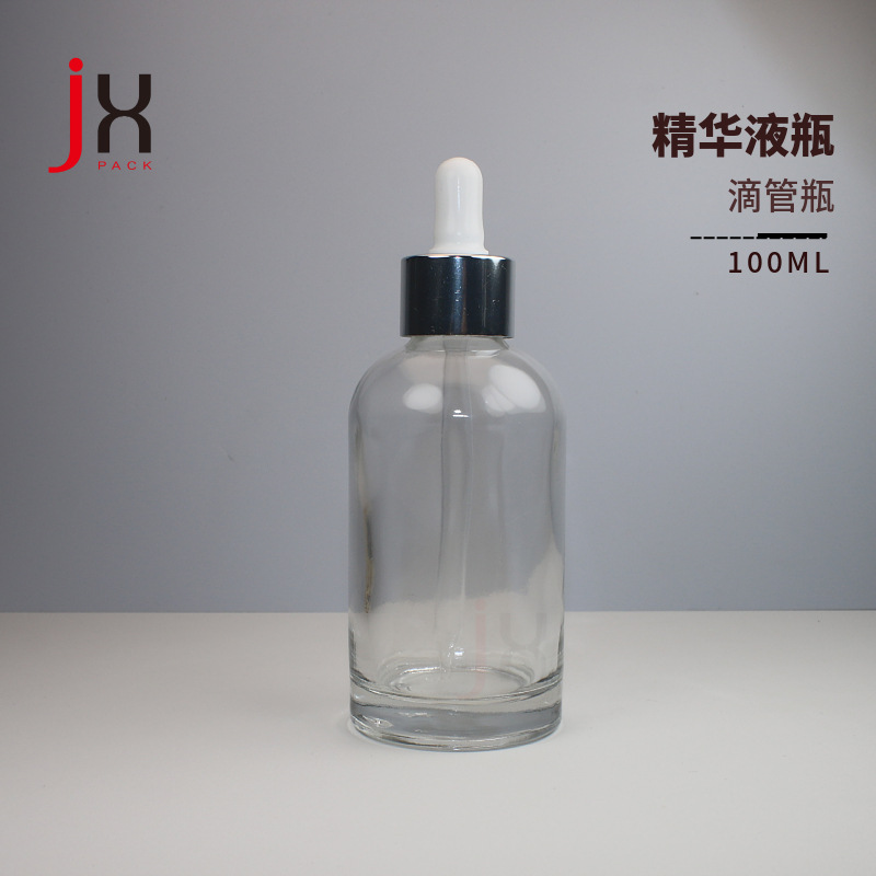 100ml精华液玻璃喷雾精华油瓶按压乳液化妆品包材分装瓶爽肤水