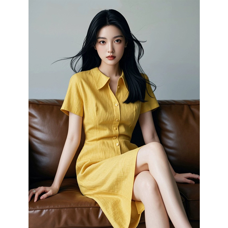 Brother's Boutique Quality Summer New Style High-End Elegant Dress for Women, Short-Sleeve, Waist-Cinching, Suitable for Work and Casual Wear, Shirt Dress Brother's Boutique Quality Summer New Style High-End Elegant Dress for Women, Short-Sleeve, Waist-Cinching, Suitable for Work and Casual Wear, Shirt Dress