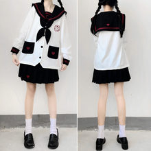 现货批发 原创 可爱鬼 可爱幼稚园JK制服长袖学生爱心水手服套装
