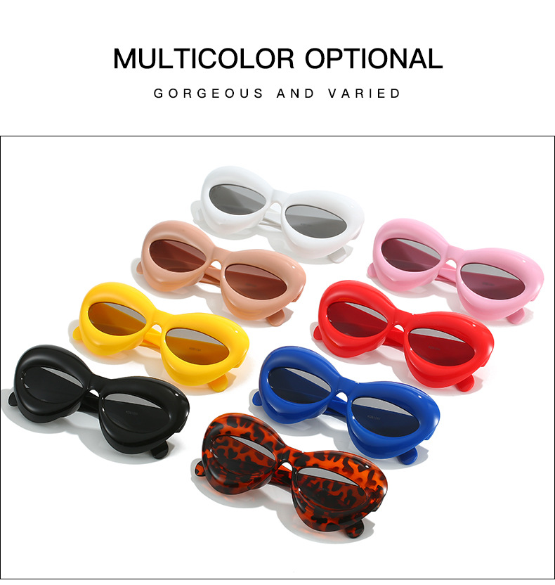 Ac, UV400 Protection Lens Material Special-Shaped Mirror Glasses Style Hip-Hop Solid Color Ac UV400 Protection Special-Shaped Mirror Full Frame Women's Sunglasses