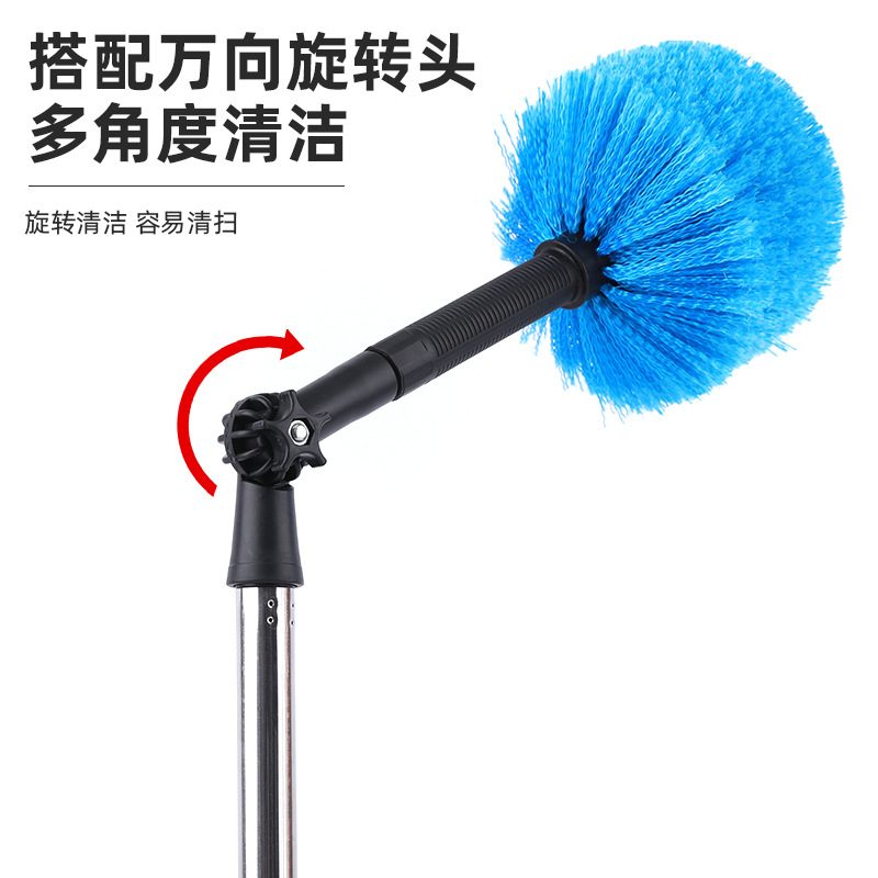 Polvo transfronterizo raspador techo limpio techo barra larga escoba doméstica cepillo de esquina de cabeza de cepillo de altura