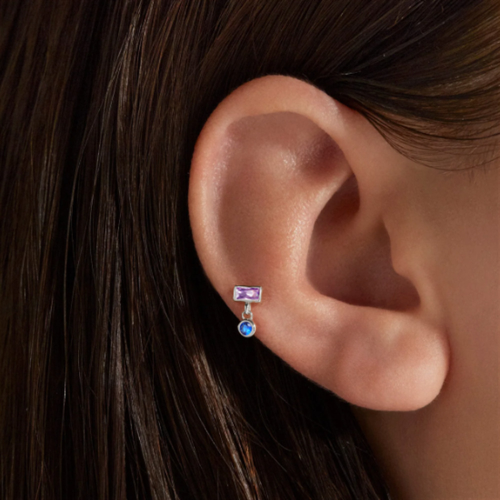 2g Weight Zircon Inlay Material Ear Studs Classification 1 Piece Quantity Daily, Street Occasion 925 Sterling Silver Material Geometric Pattern Women's Gender Plating Design Casual, Simple Style Style 1 Piece Ear Cartilage Rings & Studs Casual Simple Style Geometric 925 Sterling Silver Plating Zircon 17