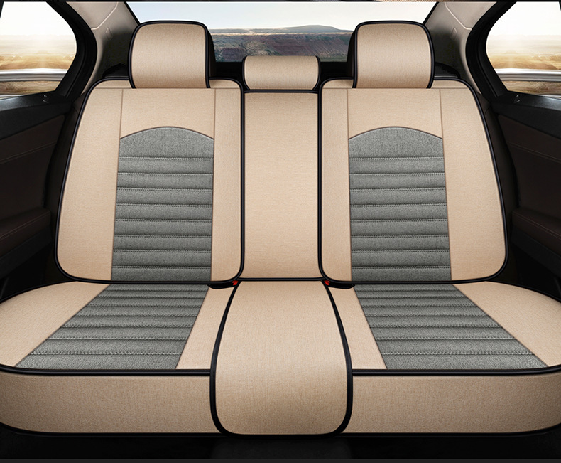 23 Years New All-Season Breathable Striped Linen Car Seat Cushion Wholesale Export from Physical Store