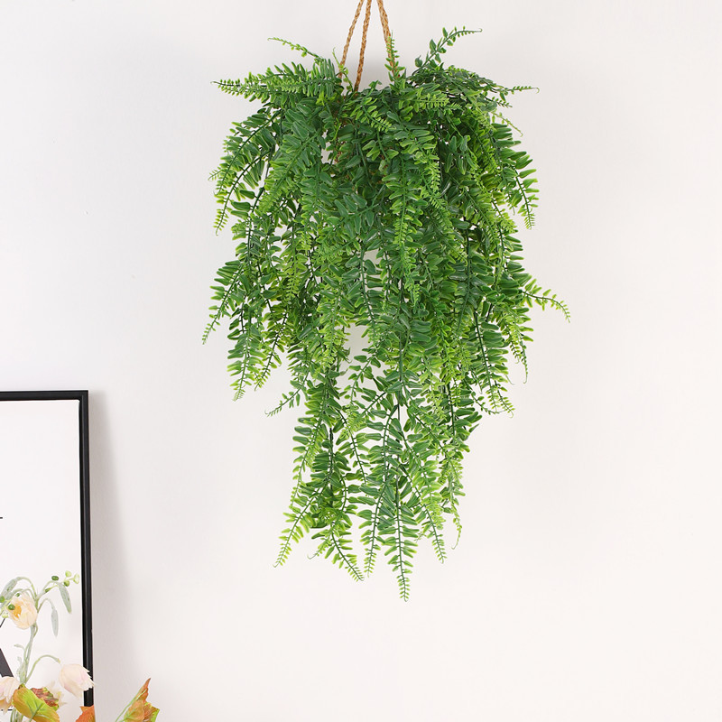 Artificial Plant Persian Leaf Wall Hanging, Mimosa Vine Plastic Plant, Artificial Plant Wall Decor Hanging Basket