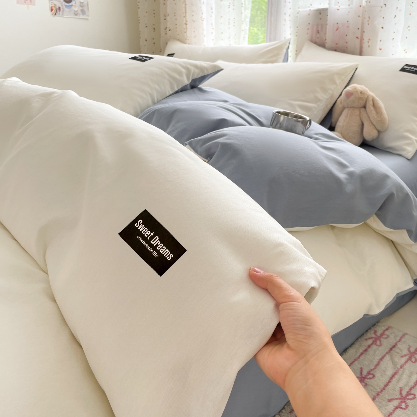 100% cubierta de algodón cubierta de edredón de algodón 150 * 200cm dormitorio de estudiantes cubierta de edredón de una sola persona cuatro estaciones universal