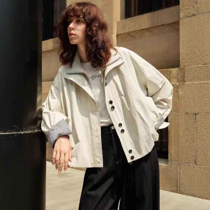 【White Noise Jacket】E Series Bud-Shaped Short Jacket for Women 2026 New Workwear Loose Commuter Top