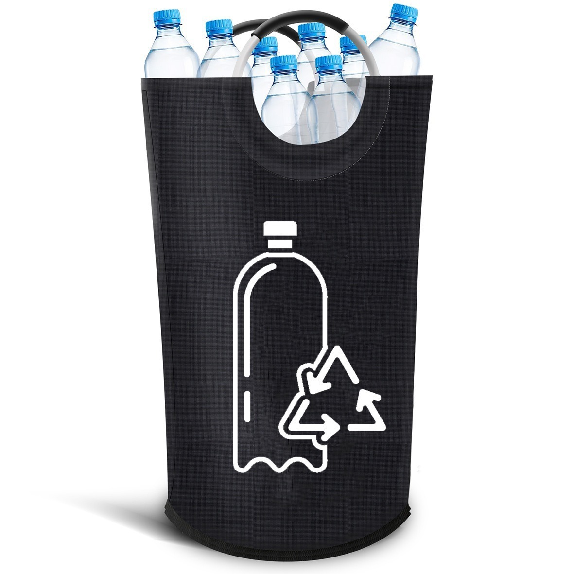 Cross-border best-selling foldable storage basket, recycling bin, household recycling container, aluminum handle, for recycling bottles and storing dirty laundry