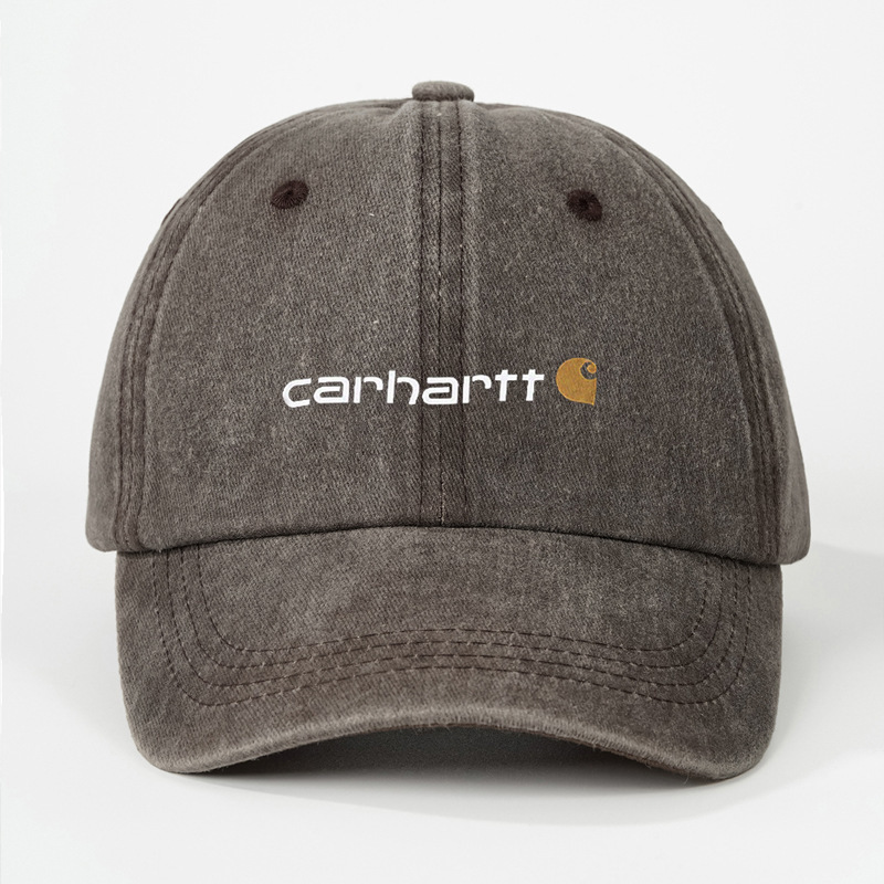 新款时尚字母印刷CARHARTT水洗棒球帽软顶鸭舌帽男女户外防晒遮阳|undefined