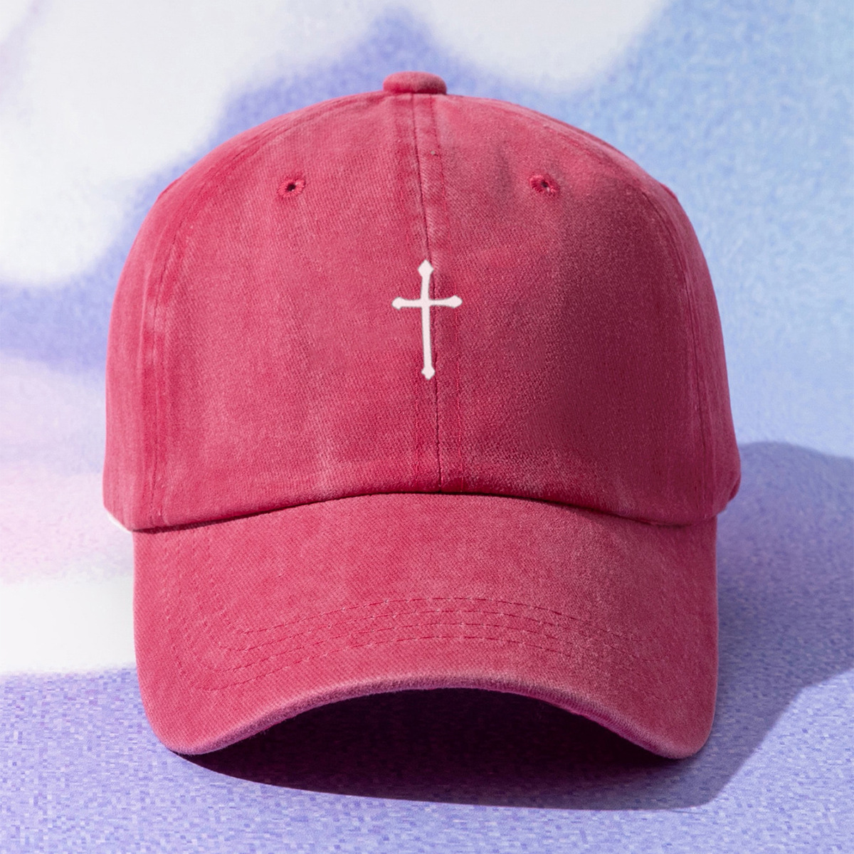 Unisex Hip-hop Retro Streetwear Cross Embroidery Curved Eaves Baseball Cap display picture 2