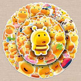 50张水豚噜噜贴纸卡通动画片卡皮巴拉可爱创意防水手机壳水杯贴纸