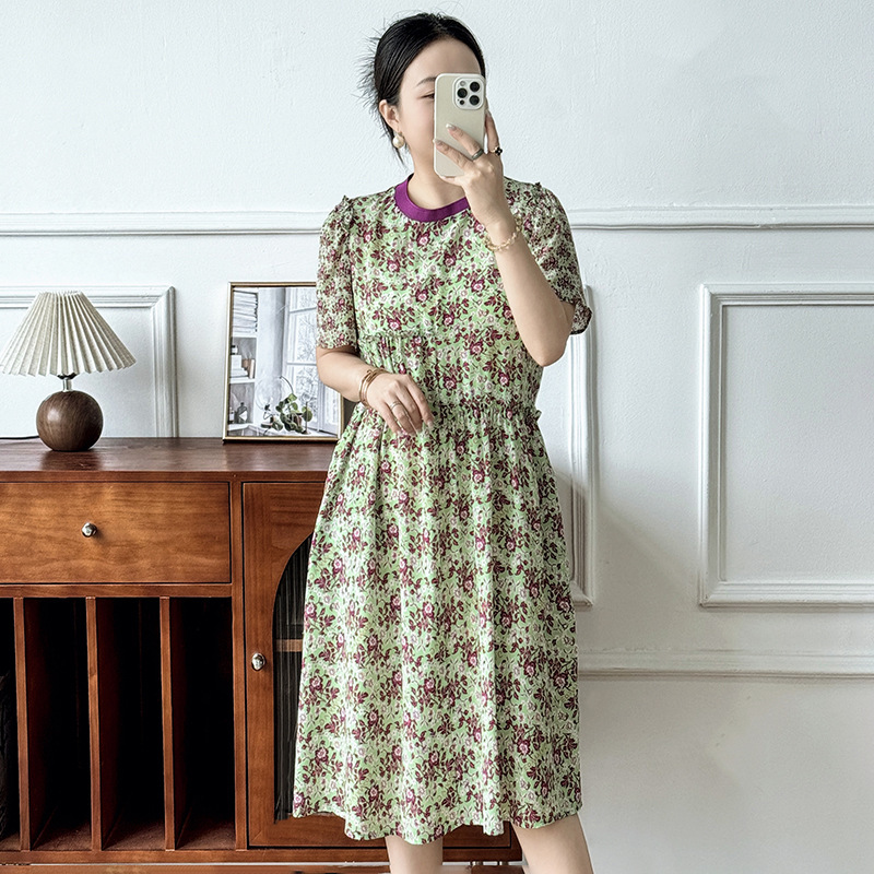 Váy lụa maxi nữ thắt eo mùa hè — 2414203 - Quân đội xanh chi tiết 7