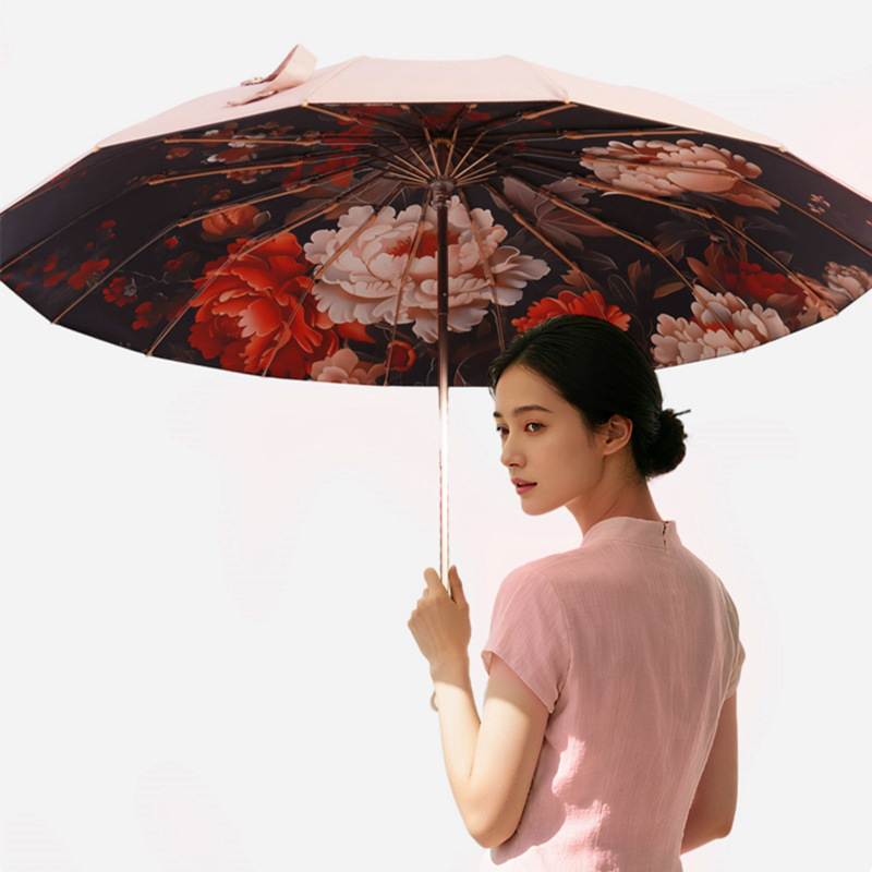 New 16-Rib 70% off Fold Hand-Open Colorful Creative Fashion Sun Protection Umbrella, in Stock, Sunshade Umbrella for Women
