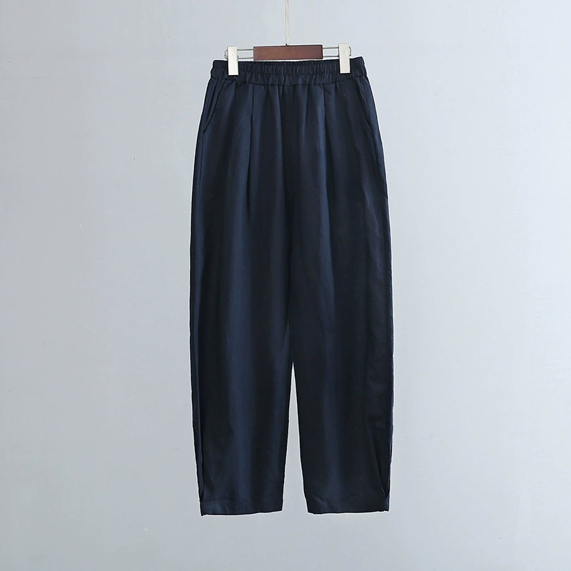 Casual Spring Trousers, cotton-linen blend, loose fit, mid-rise, multi-color sizes S–L